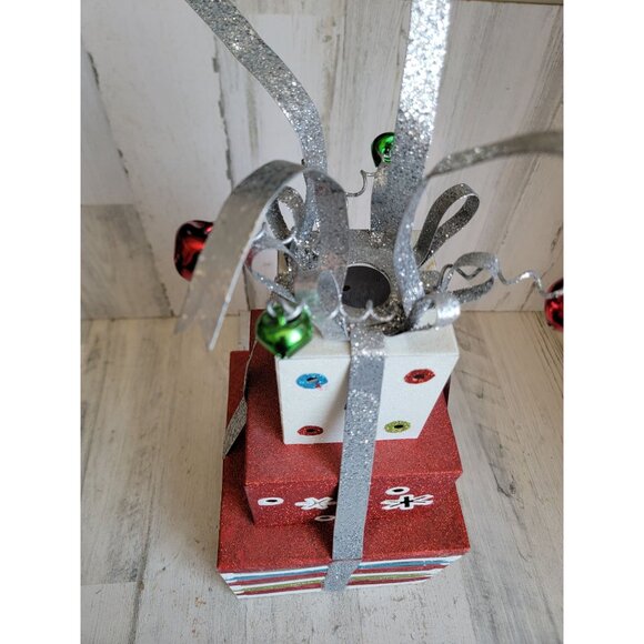 Large metal present candle holder‎ glitter Xmas home decor - Picture 5 of 12